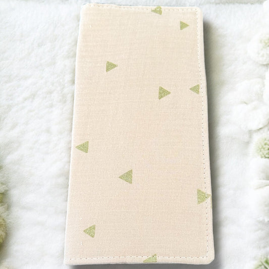 Protège livret de famille rose saumon à triangles dorés