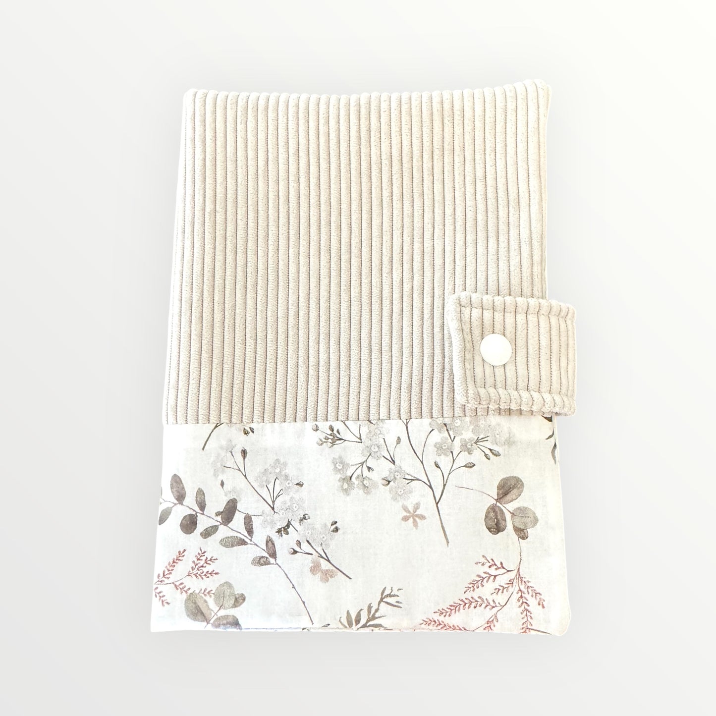 Protège carnet de santé velours & coton fleuri