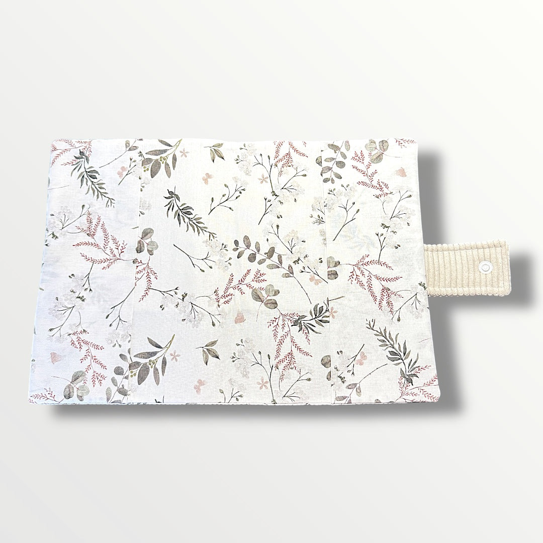 Protège carnet de santé velours & coton fleuri