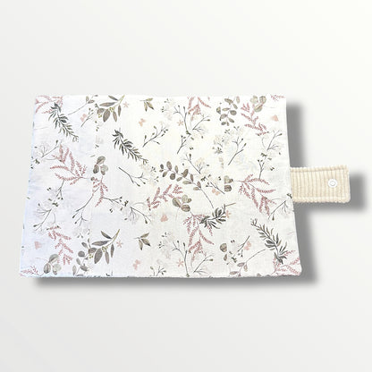 Protège carnet de santé velours & coton fleuri