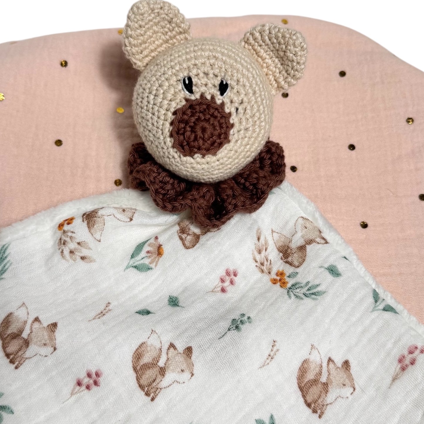 Doudou lange motif renard à personnaliser