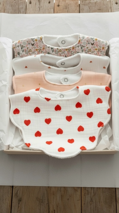 Bavoir Coeurs rouge